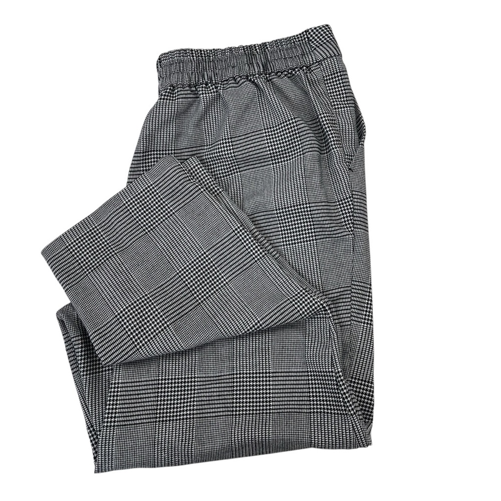 Worthington Black and White High Rise Glen Plaid Pull-On Pants Women’s Size 12